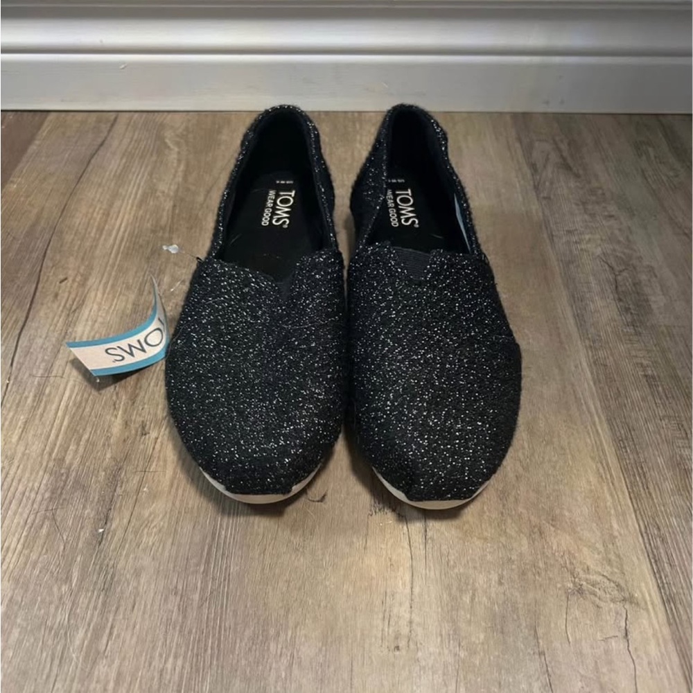TOMS Women's Sparkling Black Loafers